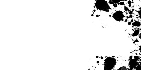 Obraz premium Black ink splatters isolated on transparent background