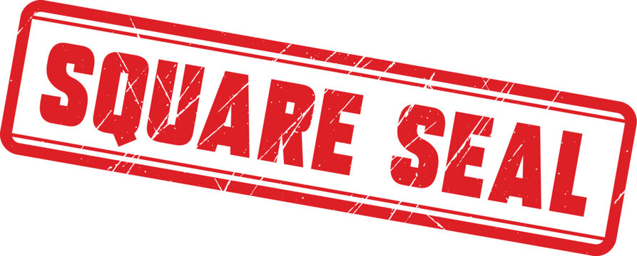 SQUARE SEAL: A bold red rectangle stamp with a clean border containing the text square seal for marking.