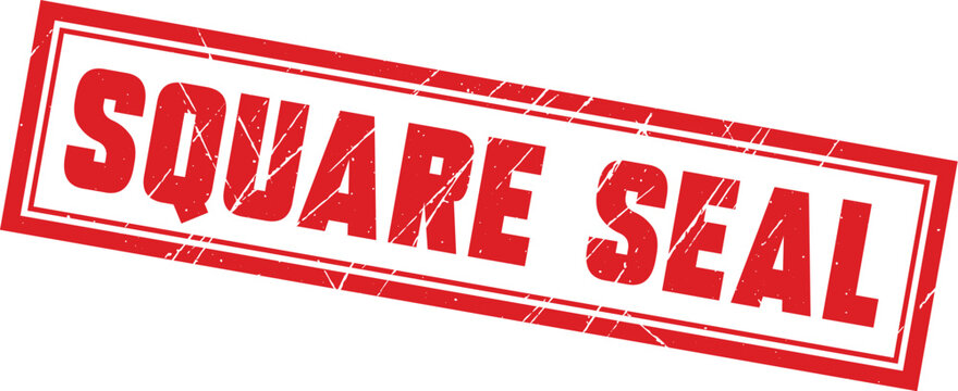 SQUARE SEAL: A professional red rectangular stamp with a double border featuring the text square seal for business.