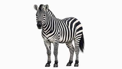 zebra vector illustration, zebra standing isolated on white, full body zebra side view standing, zebra isolated on white background © S.K.Singh