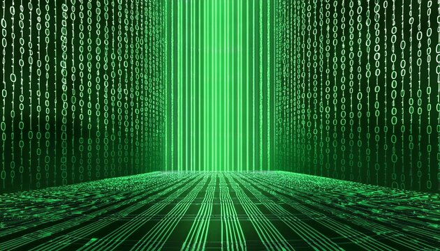 abstract binary code green
