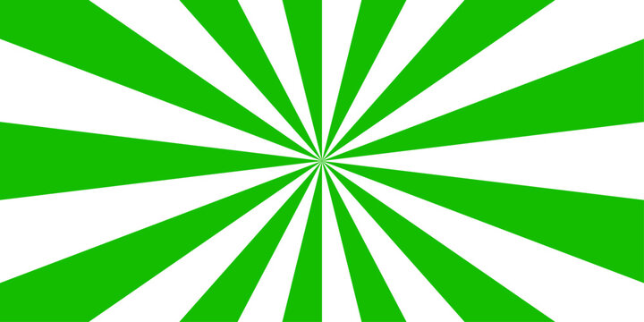 Abstract white and green sunburst background with rays. A trendy green sunburst pattern with a retro texture creates a vibrant abstract wallpaper design. Vibrant green sunburst rays swirl over a vinta