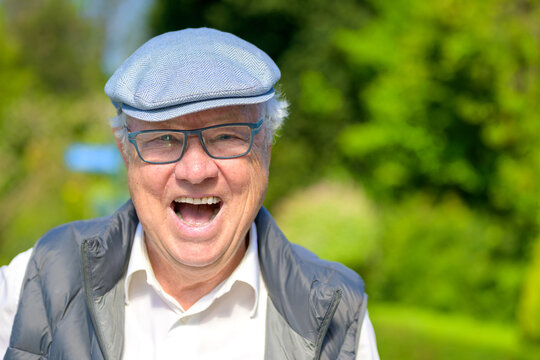 Laughing Senior Man Outdoor Portrait