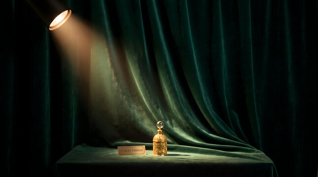 Elegant Dark Emerald Green Background with Luxury Spotlight