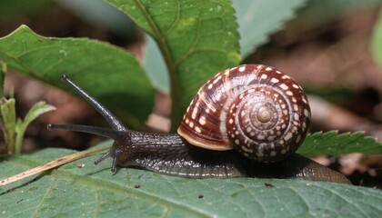 Close up of Cuban painted snail or called polymitas in the forest Alejandro de Humboldt National Park Baracoa Cuba.  © pinan