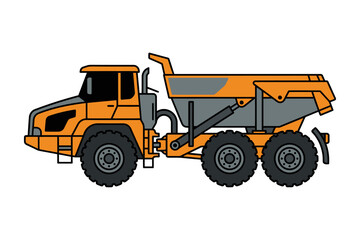Fototapeta premium Articulated Dump Truck Vector Illustration