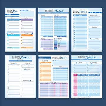 Modern planner and schedule organizers set