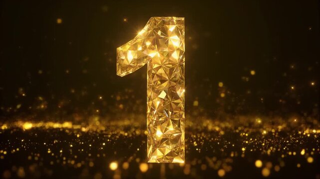 Diamond animation carves crystal number one models. Shimmering diamond animation sparks golden particle rays. Luxury diamond animation loops elite reward winner trophy assets.