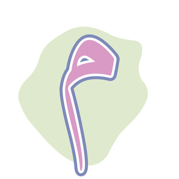 Whimsical Illustration of Arabic LetterMim (م)