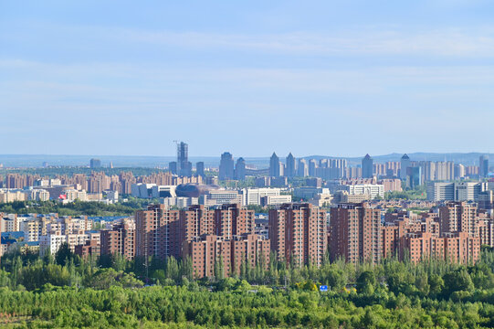 Expansive Cityscape of Ordos in Inner Mongolia Showcasing Modern Urban Development in China