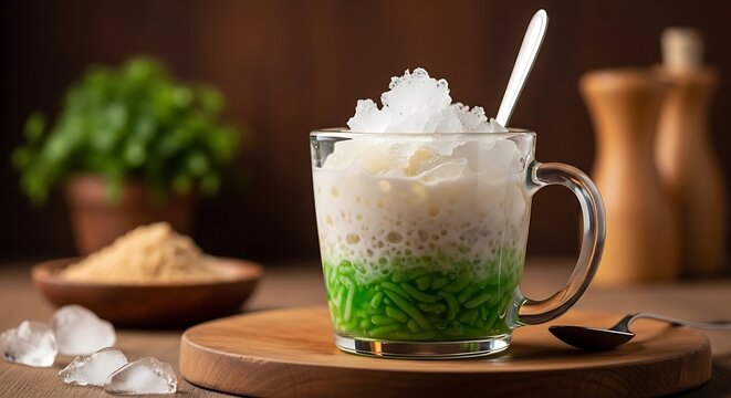 Buko Pandan Filipino Dessert Drink.