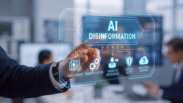 Artificial intelligence disinformation campaign framework identifying fake news manipulation targeted messaging deceptive content distribution and protective countermeasures in digital information env