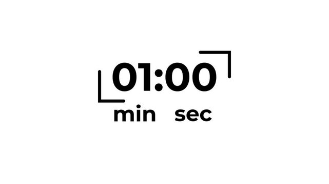Digital Timer 2 minutes Countdown Interface with sleek minimalist design for project planning presentations
