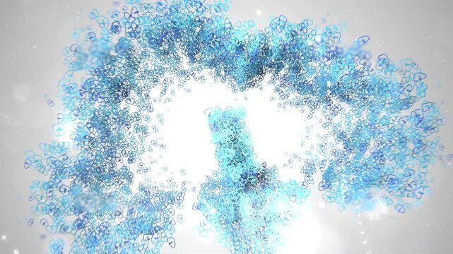 Digital Incoming Load Logo Concept Created by Floating Fetching Graphic Shapes