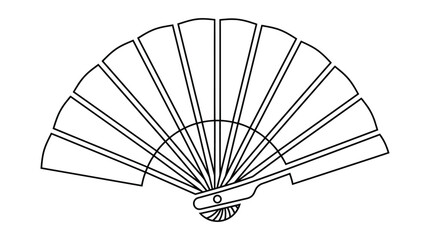 Folding Fan Line Art Silhouette handheld accessory © Fhm