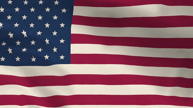 United States Flag Waving Animation, Realistic American USA Flag Loop Background 4K