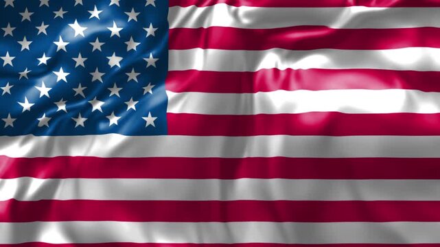 Cinematic USA Flag Waving Animation, Realistic American Flag Background Loop 4K