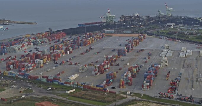 Mobile Alabama Aerial v15 birdseye view of the ports and commercial areas of the city and river - DJI Inspire 2, X7, 6k - March 2020