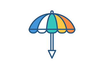 Obraz premium Colorful Umbrella Arrow Icon