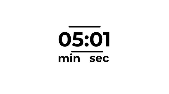 Digital Timer 23 minutes Countdowns in Cinematic Motion with Minimalist Design and Copy Space