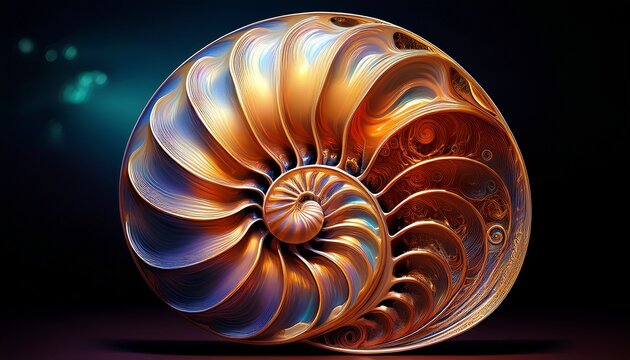 nautilus shell showing golden ratio and fibonacci sequence