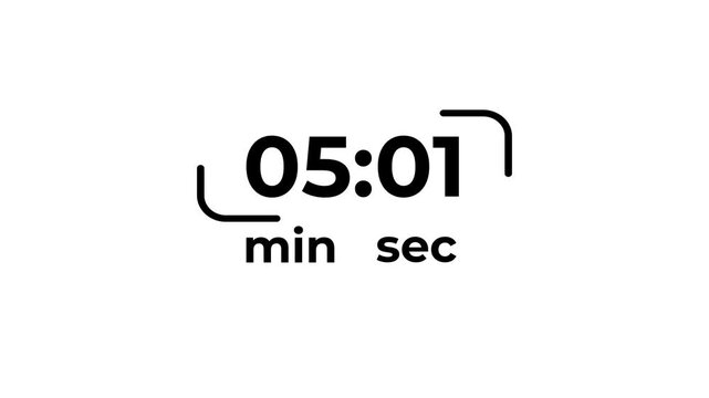 Digital timer 28 minutes countdown clock with minute and second increments on a clean background