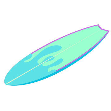 Colorful surfboard with water splash design