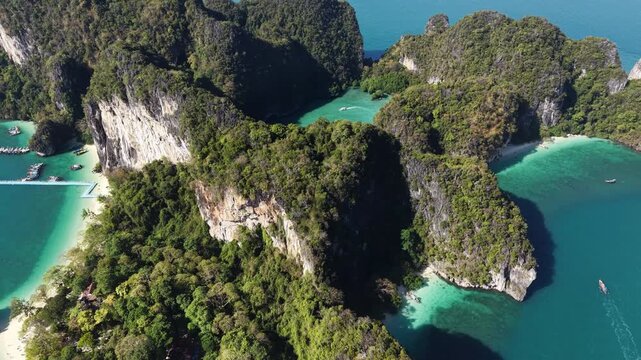 Thailand, a paradise beach in Krabi, shot with a DJI Mini 5 Pro drone in 2026. 4K quality. Color grading by DaVinci Resolve