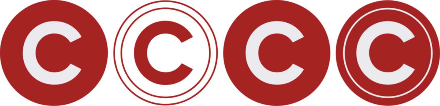 Copyright icon, thin line vector symbol, outline logo for legal documents, licensing, copyright notices, websites, and mobile applications.