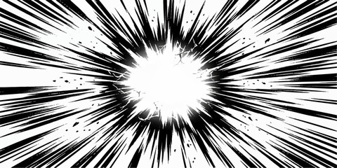 Fototapeta premium Comic book style action speed line explosion effect with explosion abstract background contrast illustration