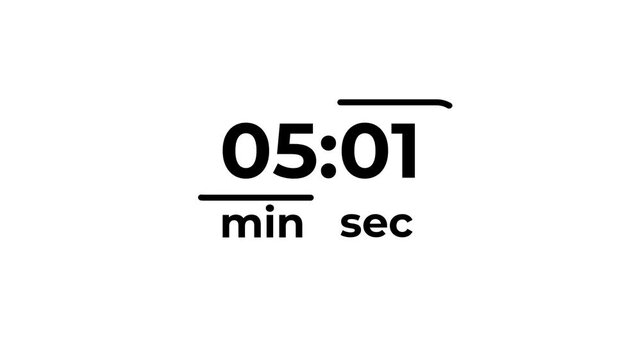 Digital Time Code Counter Displaying 37 Minutes and Seconds During a Clean Motion Sequence