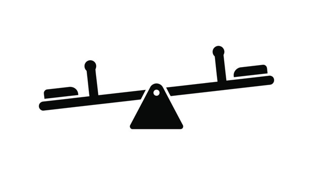 Seesaw Silhouette Against A White Background teeter totter