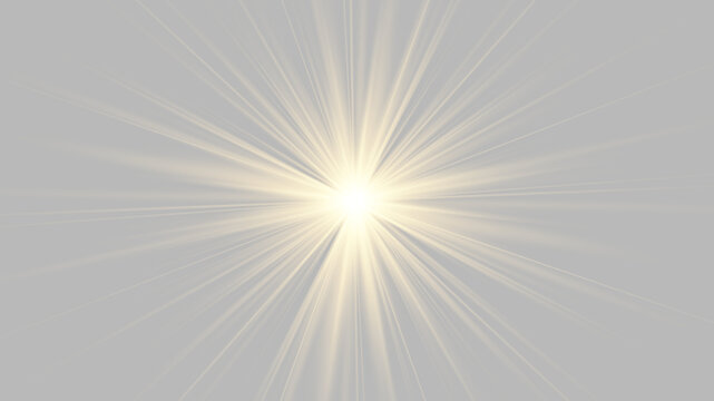 Bright sunlight stadium spotlight effect with sparkling rays, glowing projection beams and transparent light illustration
