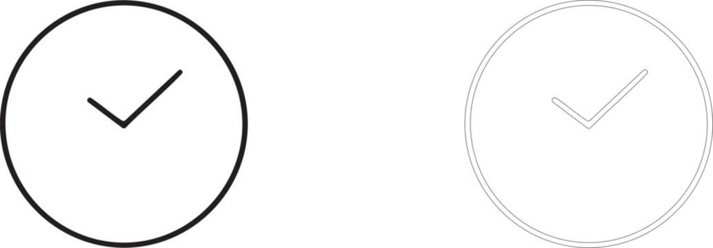 Minimalist Wall Clock Line Art Element: Vector Illustration For Interior Time Logo Design.