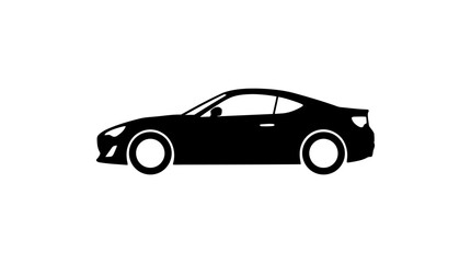 Fototapeta premium Sports car side view silhouette against a white background