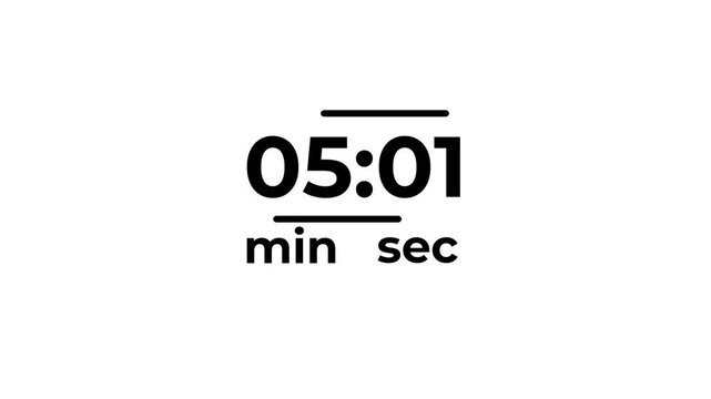 Digital timer 52 minutes counter display with elapsed minutes and seconds on a clean white background