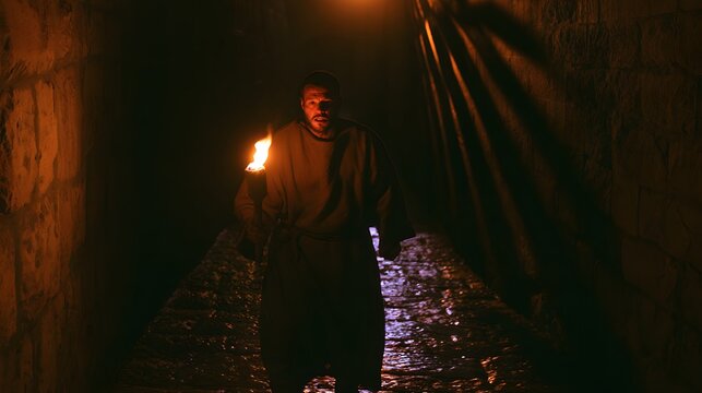 Haunted King Herod walks shadowed Jerusalem alley a dramatic historical portrait of fear and ancient power