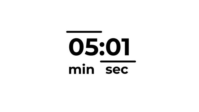 Digital timer 58 minutes display showing elapsed time during a cinematic sequence with clean typography