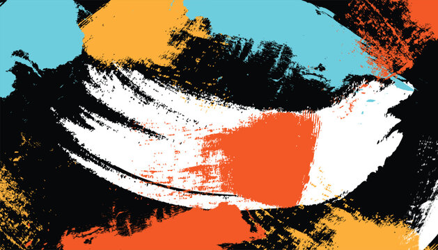 Closed eye illustration with textured brushstrokes and vibrant orange and black coloring eyelid eyesight vision sleep dreaming rest relaxation portrait