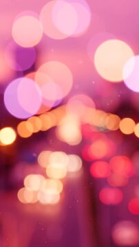 A Dreamy Sunset Boulevard: Capturing the Essence of City Life with Colorful Lights and Blurred Traffic on a Beautiful Evening