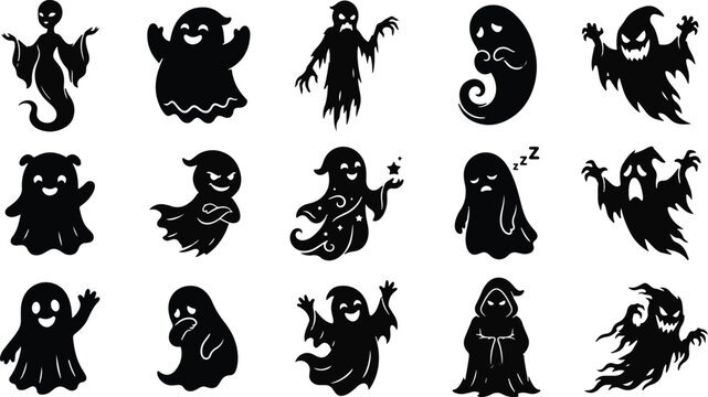 Halloween ghost silhouettes