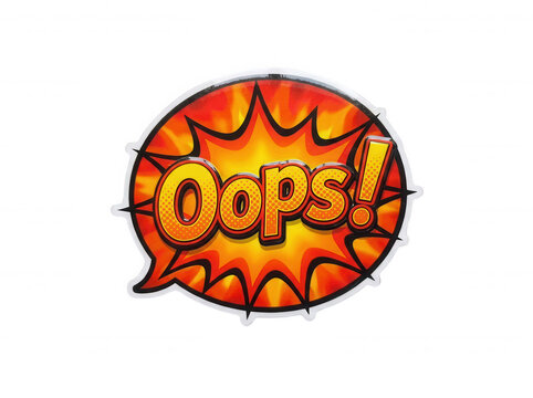 Bright orange oops speech bubble sticker isolated on a transparent background 1 yellow