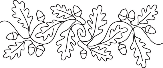 Fototapeta premium Oak leaves and acorns border design celebrating Trafalgar Day with elegant vector illustration