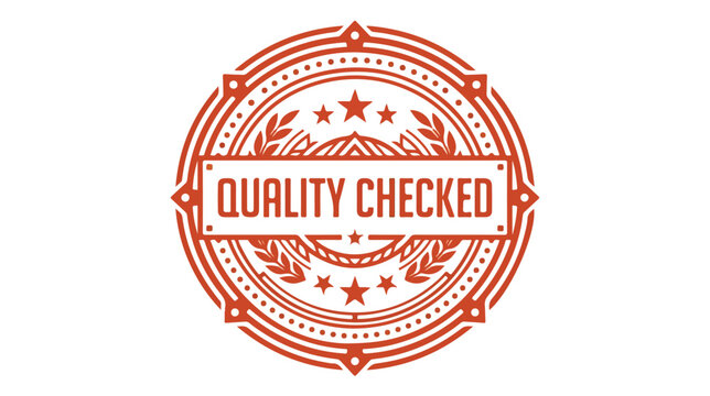 Vintage style quality checked stamp badge design.