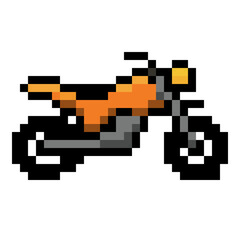 Fototapeta premium 8-bit retro pixel style racing motorbike icon