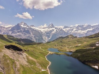 Fototapeta premium mountain landscape with lake and mountains