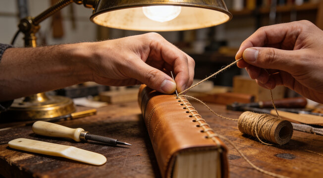 Musician's hands playing traditional stringed instrument closeup, hands tuning strings on wooden lute for music and craftsmanship concept