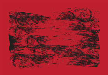 Black and Red distressed grunge texture overlay with rough brush marks isolated on transparent background. Vintage paint distress creates an authentic worn effect. © VectaVue