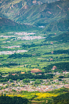 Panoramic View of the Ming Tombs Valley in Beijing, China