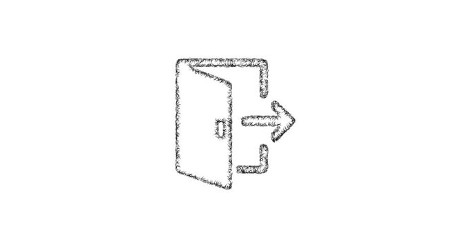 Sketch exit icon animation - smooth progressive reveal